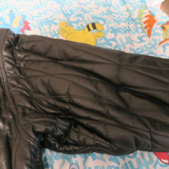 VTG 90s Max USA Leather Jacket Patterned Indian Head Cherokee Native American XL - Picture 4 of 9